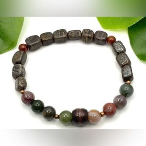 Rustic Jasper natural gemstones bracelet